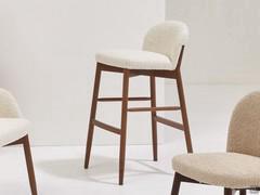 Sophos modern kitchen stool with beech frame and upholstered seat