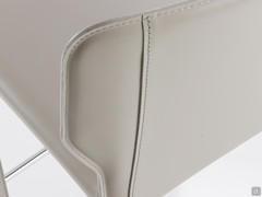 Detail of the shaped backrest and stitching to match the real leather upholstery