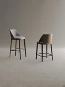 Wooden stools Velis with upholstered seat and wooden backrest