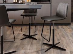 Kitchen stools Betta with high leather seat and backrest 