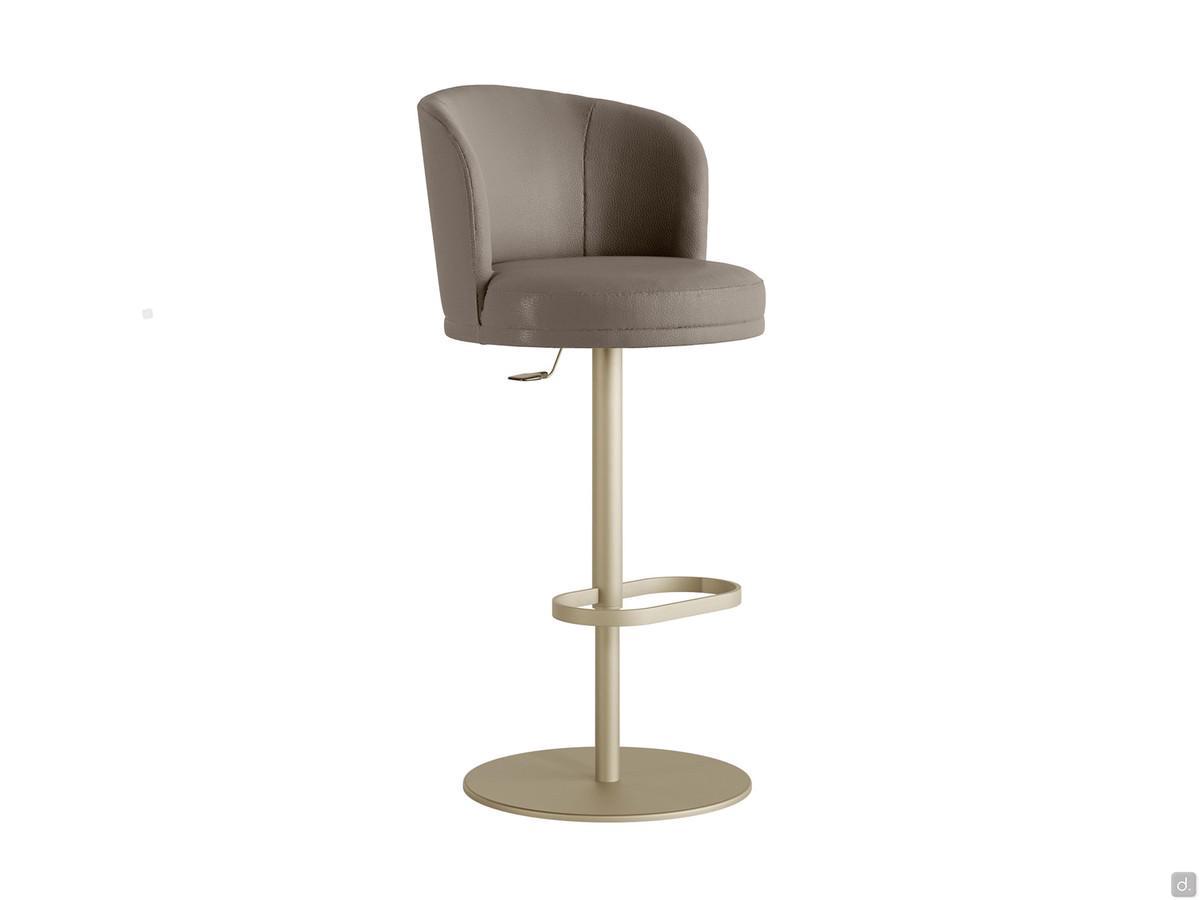 Piper high back swivel bar stool with upholstered seat and metal base