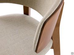 Darcey stool in wooden frame version, combined with Barren 05 fabric backrest