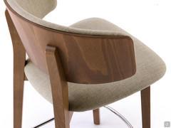 Detail of the back of the Darcey stool in walnut-stained beech, also available in stained beech or matt lacquer