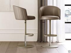 Leslie high-backed upholstered swivel stool with armrests for maximum comfort