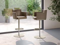 Evora swivel stool with comfortable upholstered seat with armrests and high backrest