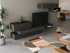 TV cabinet for TV over 50 inches California Slide, which can also be made in two-tone by mixing wood and matte lacquer or two different lacquer shades