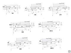 Furniture for TVs over 50 inches California Slide - Diagrams and dimensions of two-element stacked models