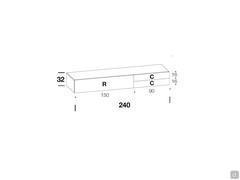 Fly TV stand - side flap and overlapping drawers width cm 240