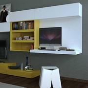 Shelf with backrest TV stand Plan also ideal as a pc worktop