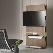 Tour revolving tv stand with aluminium shelf with set-top box port