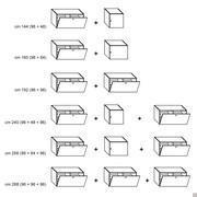 Models and Measurements of Plan TV cabinet with drop down door