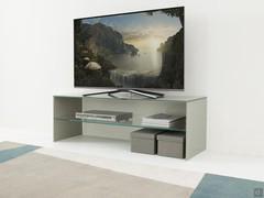 Multiglass glass TV unit with shelf