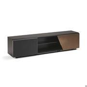 Aston TV cabinet by Cattelan with left quilted door and right brushed bronze door