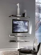 Swiveling TV stand Kino with wall mounting, available in different painted metal finishes