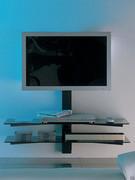 Swiveling TV stand Kino in the low version with lower shelves