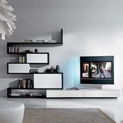 Swing adjustable and extendible wall TV stand with led lights