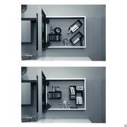 Box in matt black painted metal, you can choose their position and change it whenever you want