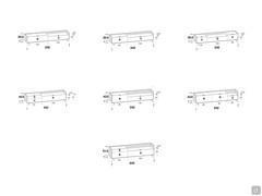 Columbus Step TV stand - Plans and measurements of 242 cm models