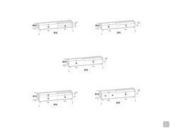 Columbus Step TV cabinet - Drawings and measurements of 272 cm models