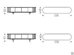 Open TV cabinet Costes by Cattelan - dimensional scheme