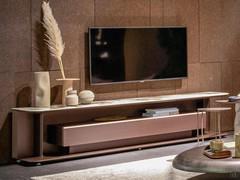 The TV stand cabinet with drawer Award by Cattelan features a modern design enhanced by the elegant Keramik ceramic top