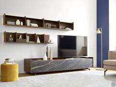 Porta TV in legno con frontali in ceramica Columbus