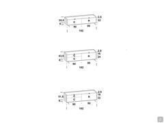 Lacquered TV stand with wooden frame Columbus - Schemes and dimensions of 182 cm compositions