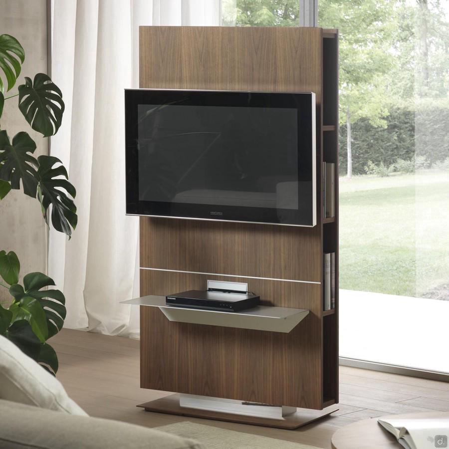 Tour revolving tv stand with set-top box shelf