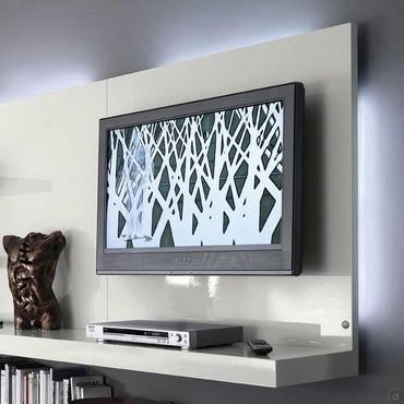 Shelf with backrest TV stand Plan equipped with LED backlighting