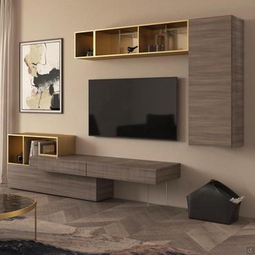 TV cabinet with drawers and flap door Fly Open