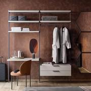 Betis modular walk-in wardrobe equipped with a practical desk (60 cm in depth)