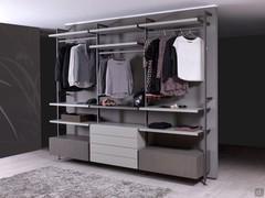 Sectional walk-in closet Betis with wall uprights cm h.256