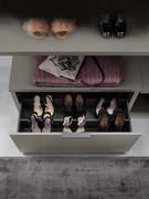 Deep drawer with internal shoe rack in gunmetal melamine