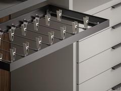 ​​Accessory unit with skirt rack in smoky grey aluminium