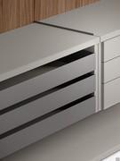 Accessory unit with n.3 pull-out trays in smoky grey aluminium