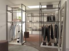 Pacific double-sided walk-in closet with metal frame 