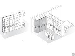 Example of layout - double-sided walk-in closet with back 