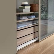 Melamine drawer unit in the Medium Elm finish with contrasting drawers on top