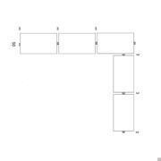 Walk-in closet corner layout composed of two linear layouts