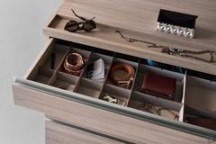 Top with practical pocket tray and drawer with internal dividers in charcoal laminate