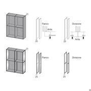 Pacific walk-in wardrobe with doors - Wood panel and metal frame sides