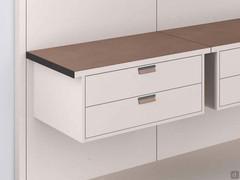 Two-drawer chest of drawers with rope leather-colored top with matching handles