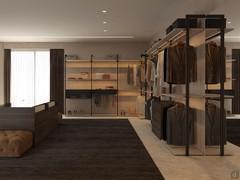 Venus Lounge walk-in wardrobe with wall uprights