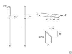 Venus Lounge walk-in wardrobe - uprights and shelves specification