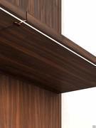 Horizon Lounge walk-in closet - Melamine shelf equipped with LED bar placed in milled near front profile