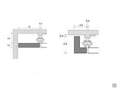 Diagrams and measurements of the closing uprights: L-panel and infill strip