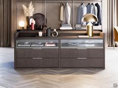 Double-sided drawer island for Bliss walk-in closet