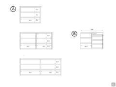 A) Width and interior height of single and double versions - B) Drawer depth and upper open compartment height