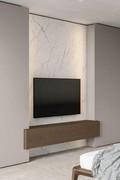 Wide range of materials and finishes available for the Lounge wall system, which is also perfect for a bedroom