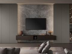 TV wall with paneling and Lounge side columns